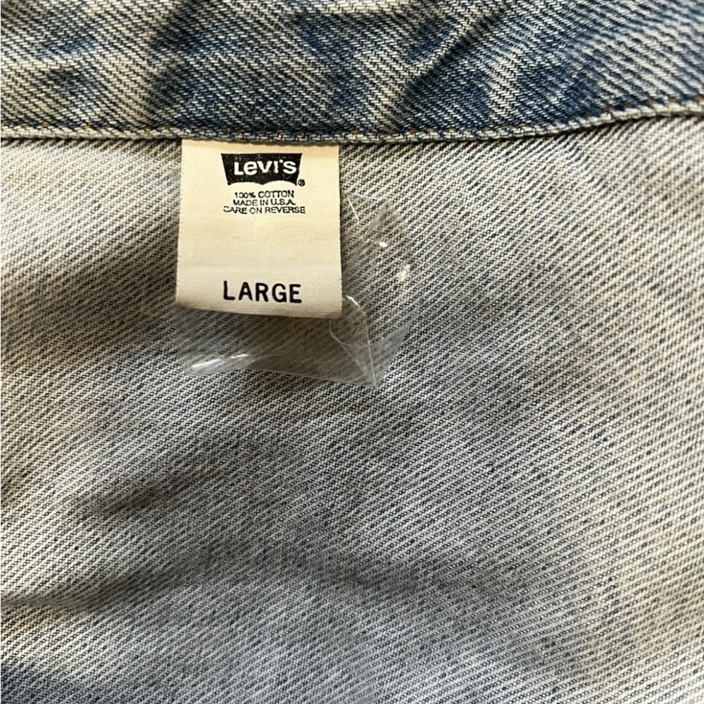 VTG Levi’s 70507-0334 USA Made Denim Trucker Jacket Large 26x26 303 Button Back - Picture 5 of 10